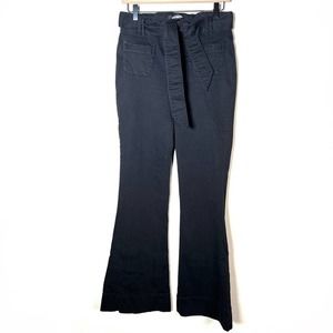 Express black high rise flared leg casual chino pants size 6 B84